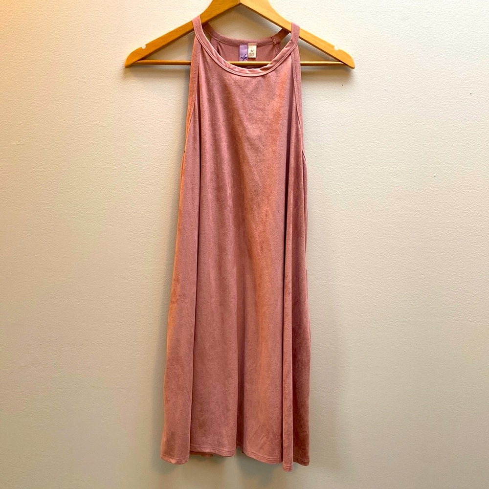 Francesca's Collections Pink Suede Mini Dress
